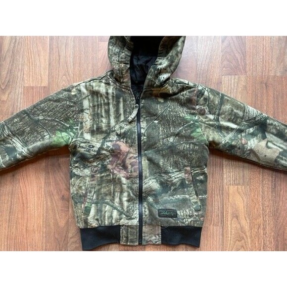 VTG YOUTH MED SML LIBERTY MOSSY OAK Quilted Lined Hooded Coat Jacket HUNTING - Picture 1 of 5